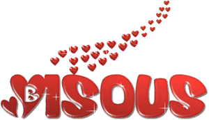 Gif animé bisous coeurs